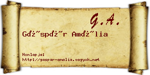 Gáspár Amália névjegykártya